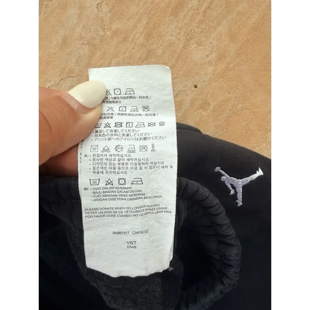 Jordan Size L 12-13y Kids Blk Cotton Blend Drawstring Sport Jogger 684